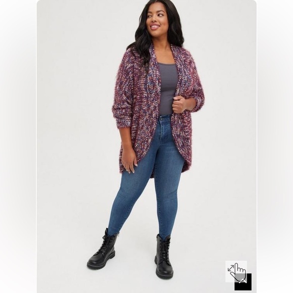 NWT Torrid Kimono Cocoon Cardigan Size 1X Multi Popcorn Knit - Picture 3 of 8